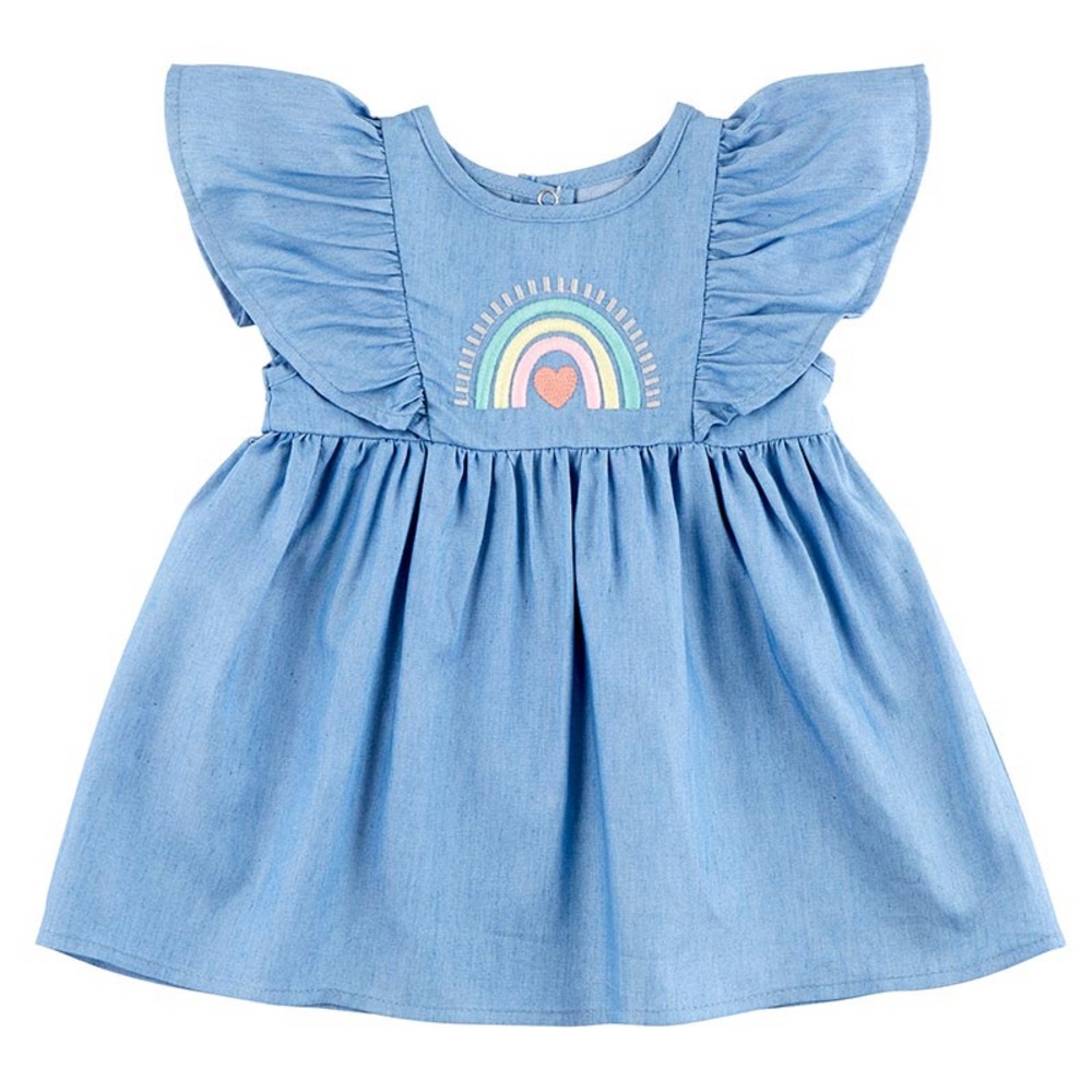 Flutter Sleeve Dress and Macrame Wall Hanging Rainbow